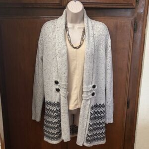 Gray/beige Fortune + Ivy Light Patterned Women's Sweater